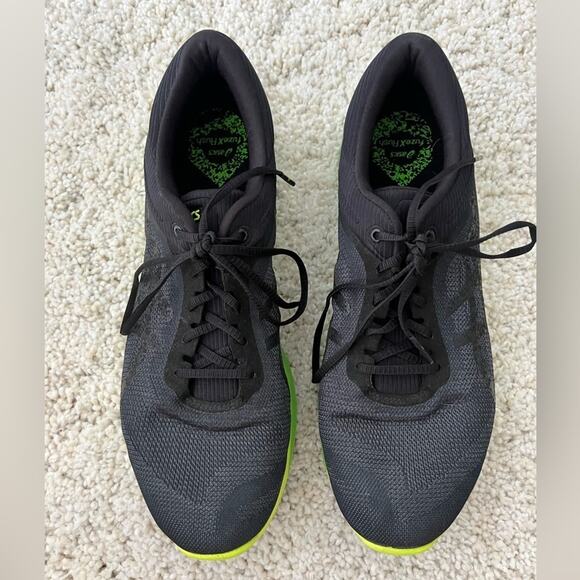 Asics Men\'s FuzeX Rush Neon Green Black Lace Up Sneakers Shoes 11.5 main image 7